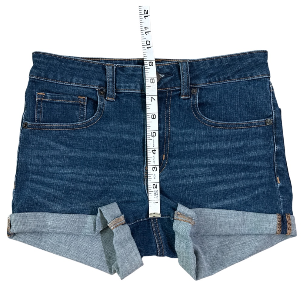 Aeropostale High Rise Midi Denim Jean Shorts Women's 4 - Picture 7 of 9